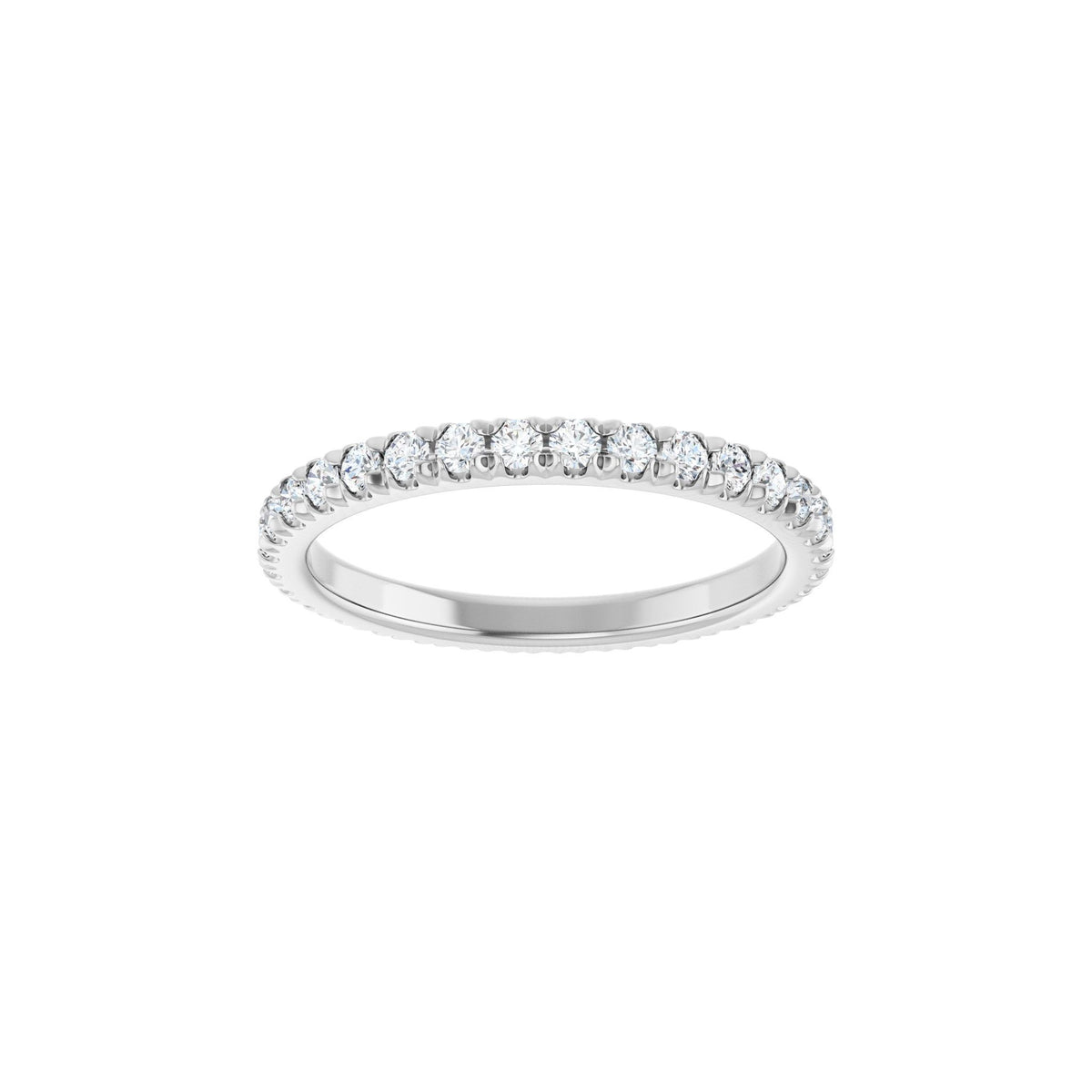 Diamond French-Set Eternity Band in 14K Gold or Platinum - 14K White Gold