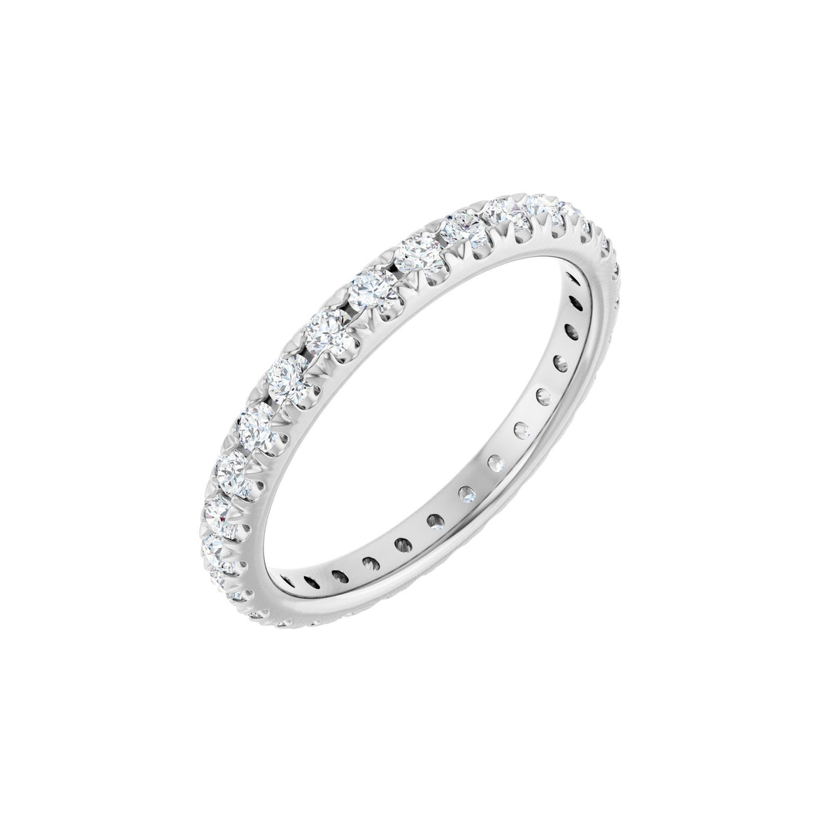 Diamond French-Set Eternity Band in 14K Gold or Platinum - 14K White Gold