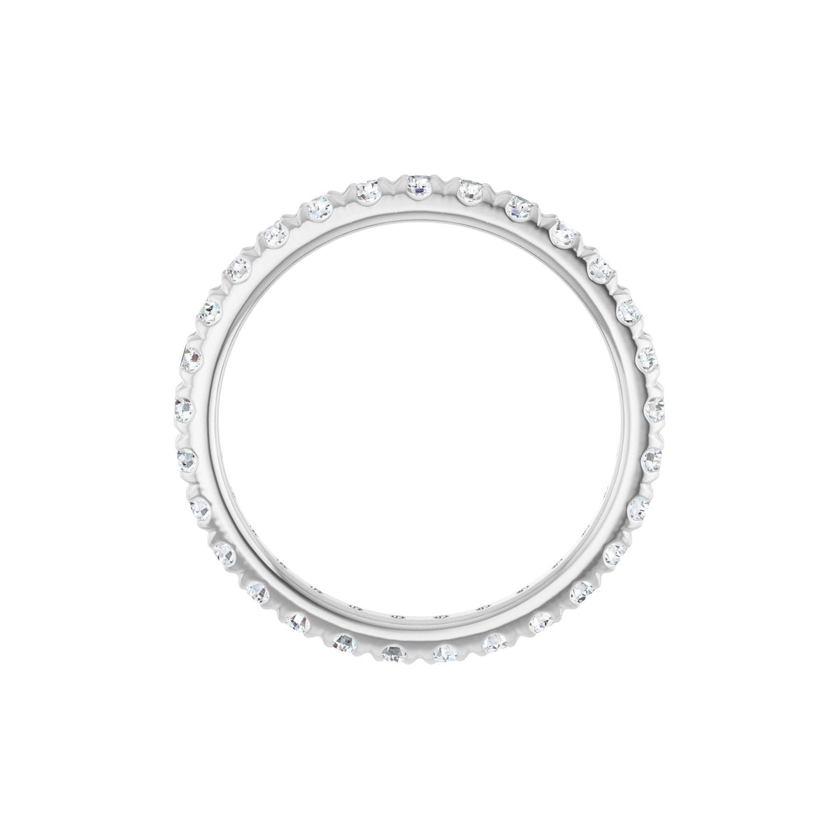 Diamond French-Set Eternity Band in 14K Gold or Platinum - 14K White Gold
