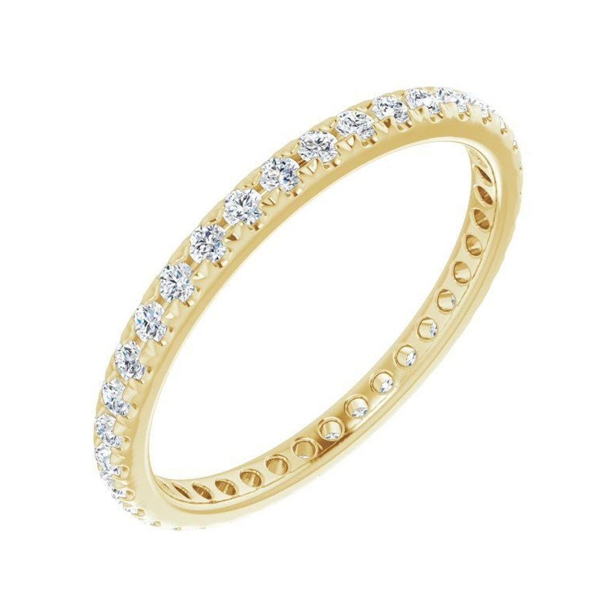 Diamond French-Set Eternity Band in 14K Gold or Platinum