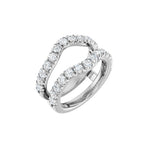 Diamond French-Set Ring Guard in 14K Gold - 14K White Gold