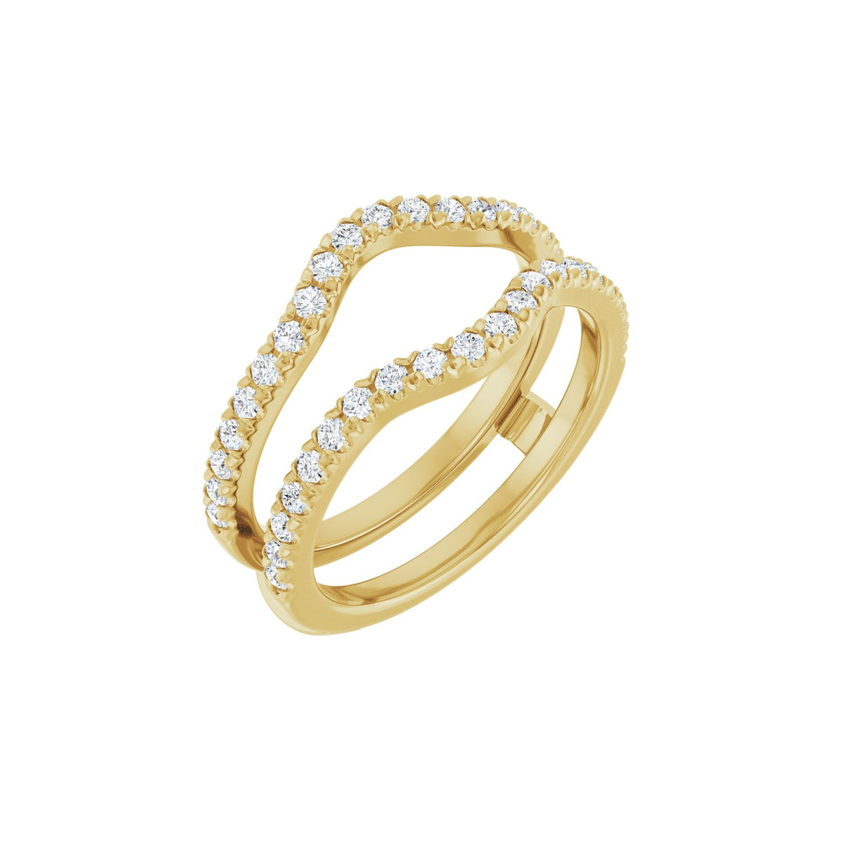 Diamond French-Set Ring Guard in 14K Gold - 14K Yellow Gold