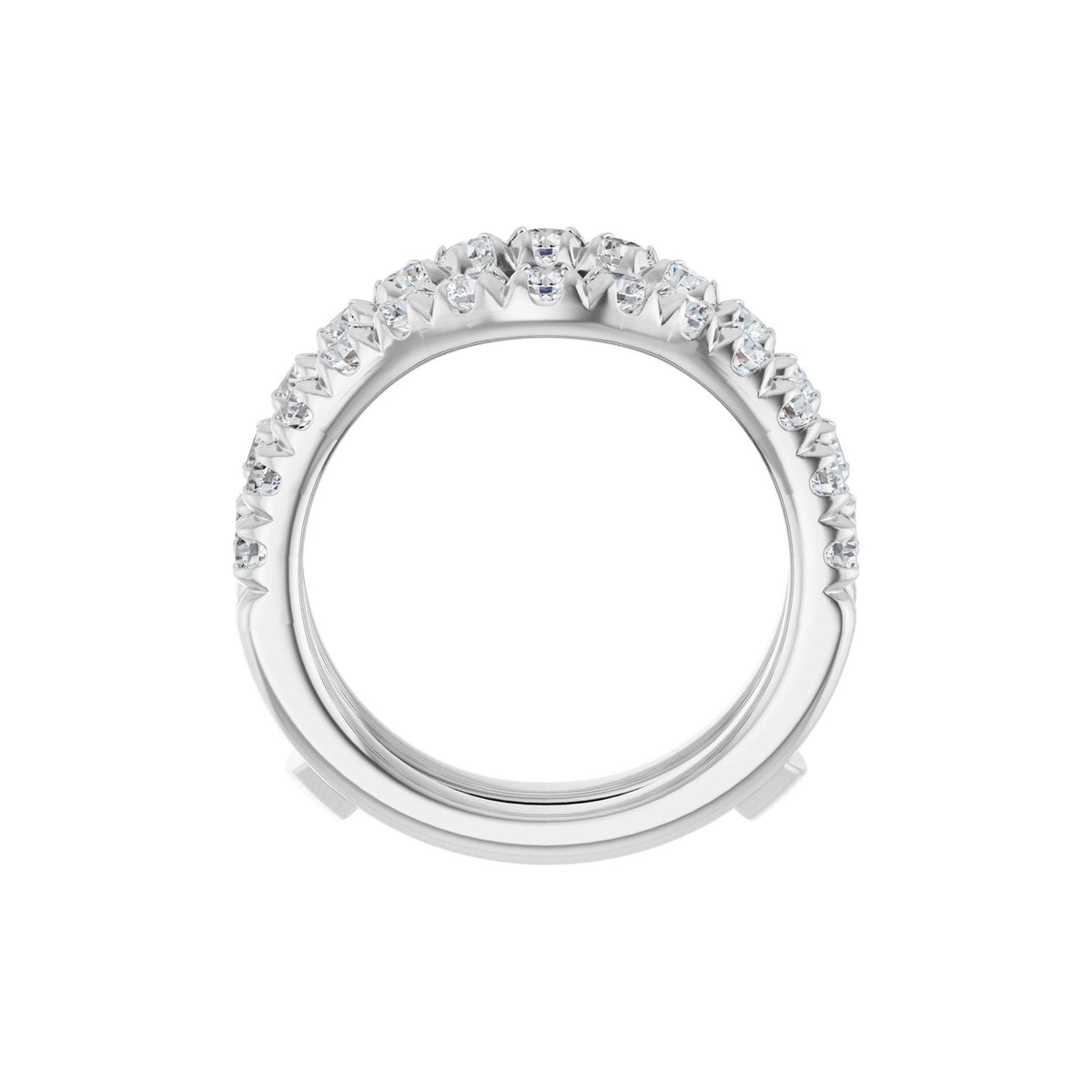 Diamond French-Set Ring Guard in 14K Gold - 14K White Gold
