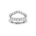 Diamond French-Set Ring Guard in 14K Gold - 14K White Gold
