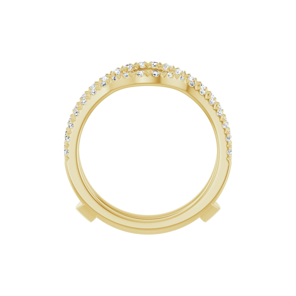 Diamond French-Set Ring Guard in 14K Gold - 14K Yellow Gold