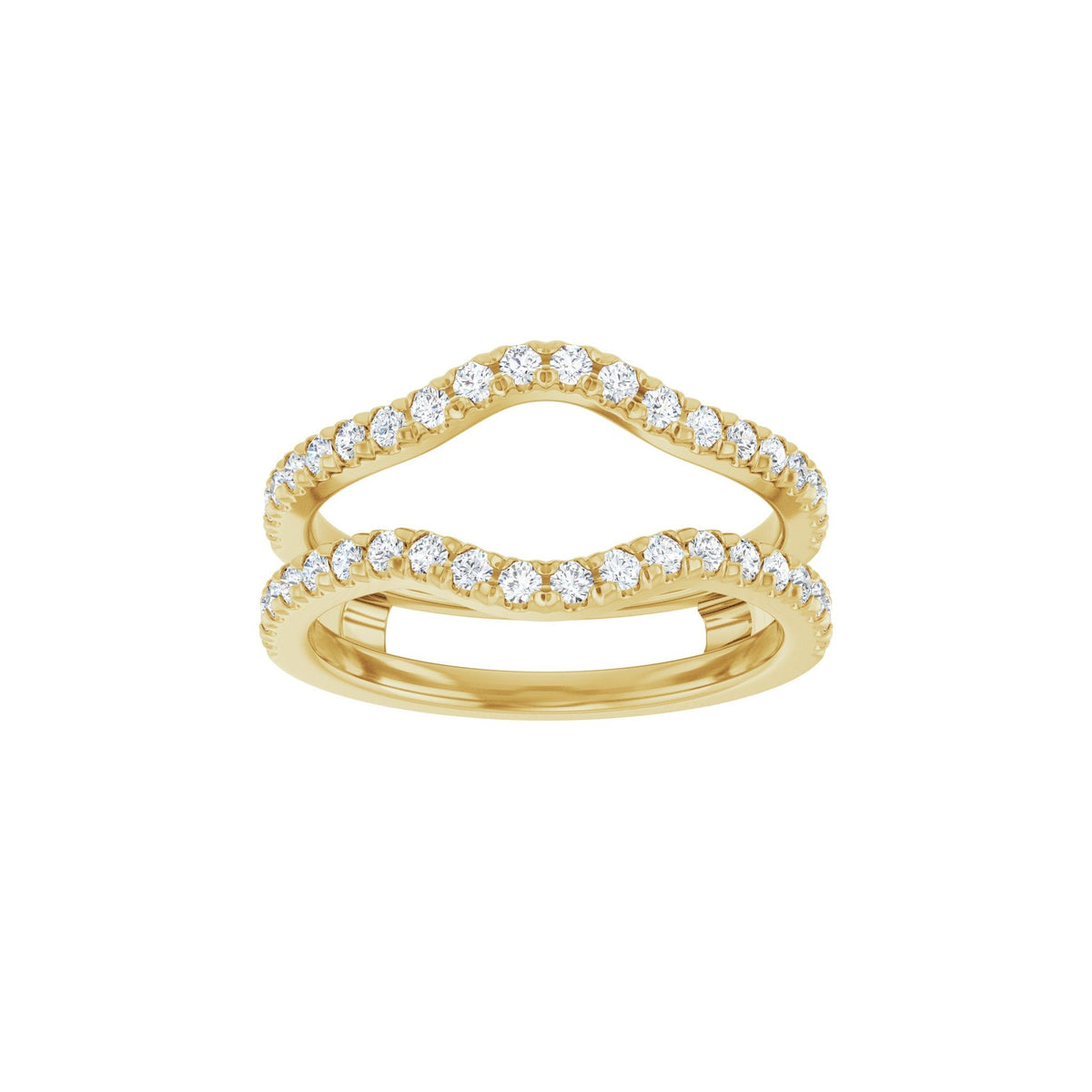Diamond French-Set Ring Guard in 14K Gold - 14K Yellow Gold