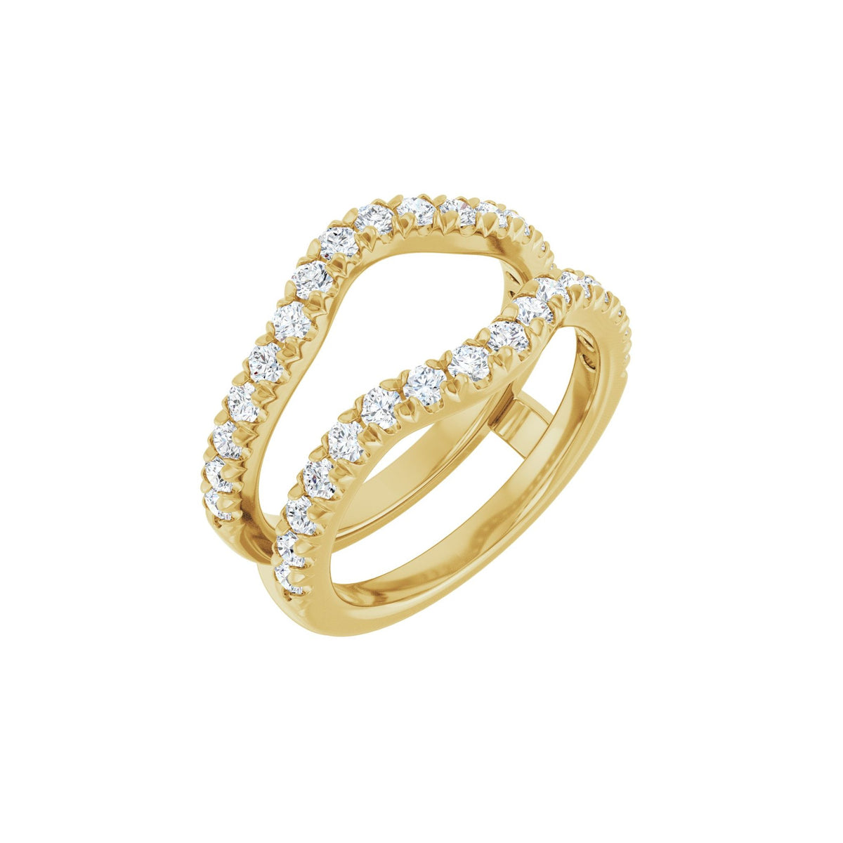 Diamond French-Set Ring Guard in 14K Gold - 14K Yellow Gold