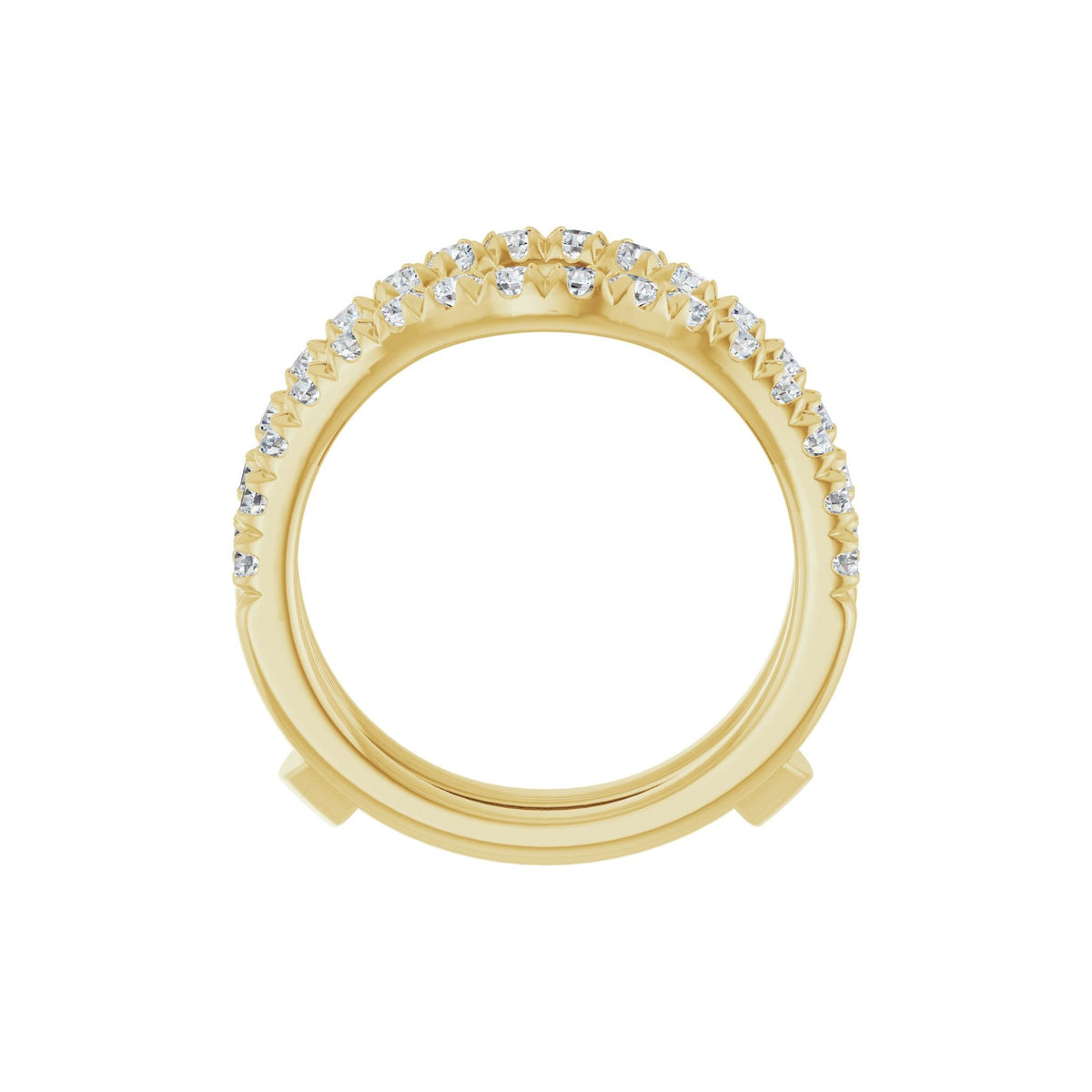 Diamond French-Set Ring Guard in 14K Gold - 14K Yellow Gold