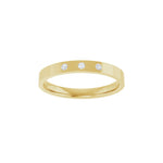 Diamond Gypsy-Set Three-Stone Comfort-Fit Flat Band in 14K Gold - 14K Yellow Gold