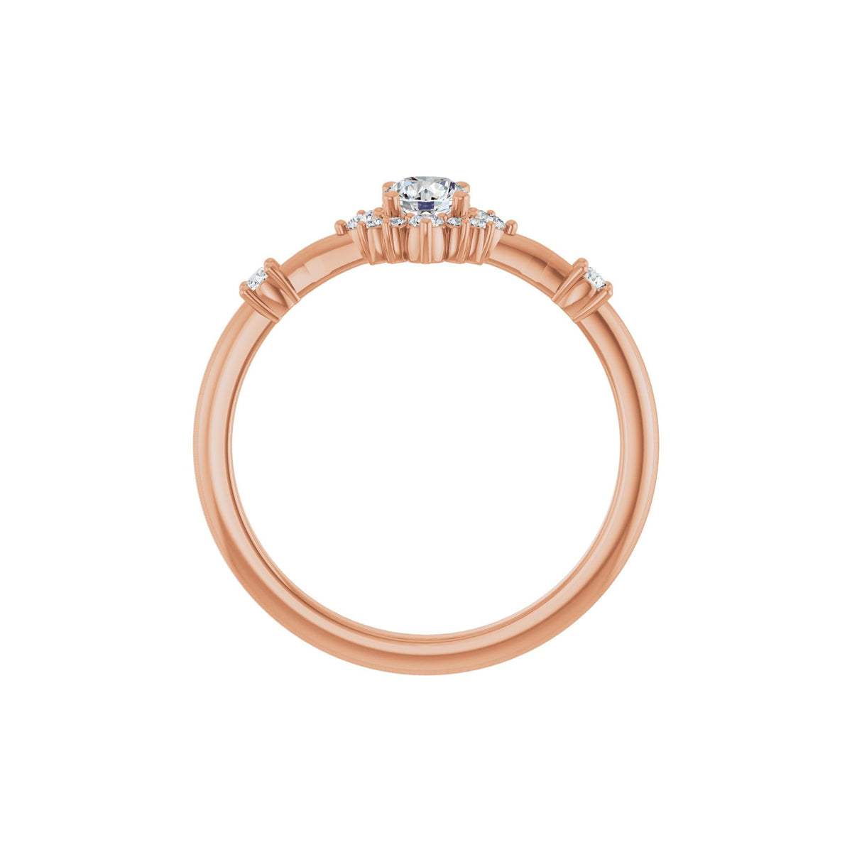 Diamond Halo-Style Ring in 14K Gold - 14K Rose Gold