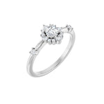 Diamond Halo-Style Ring in 14K Gold - 14K White Gold