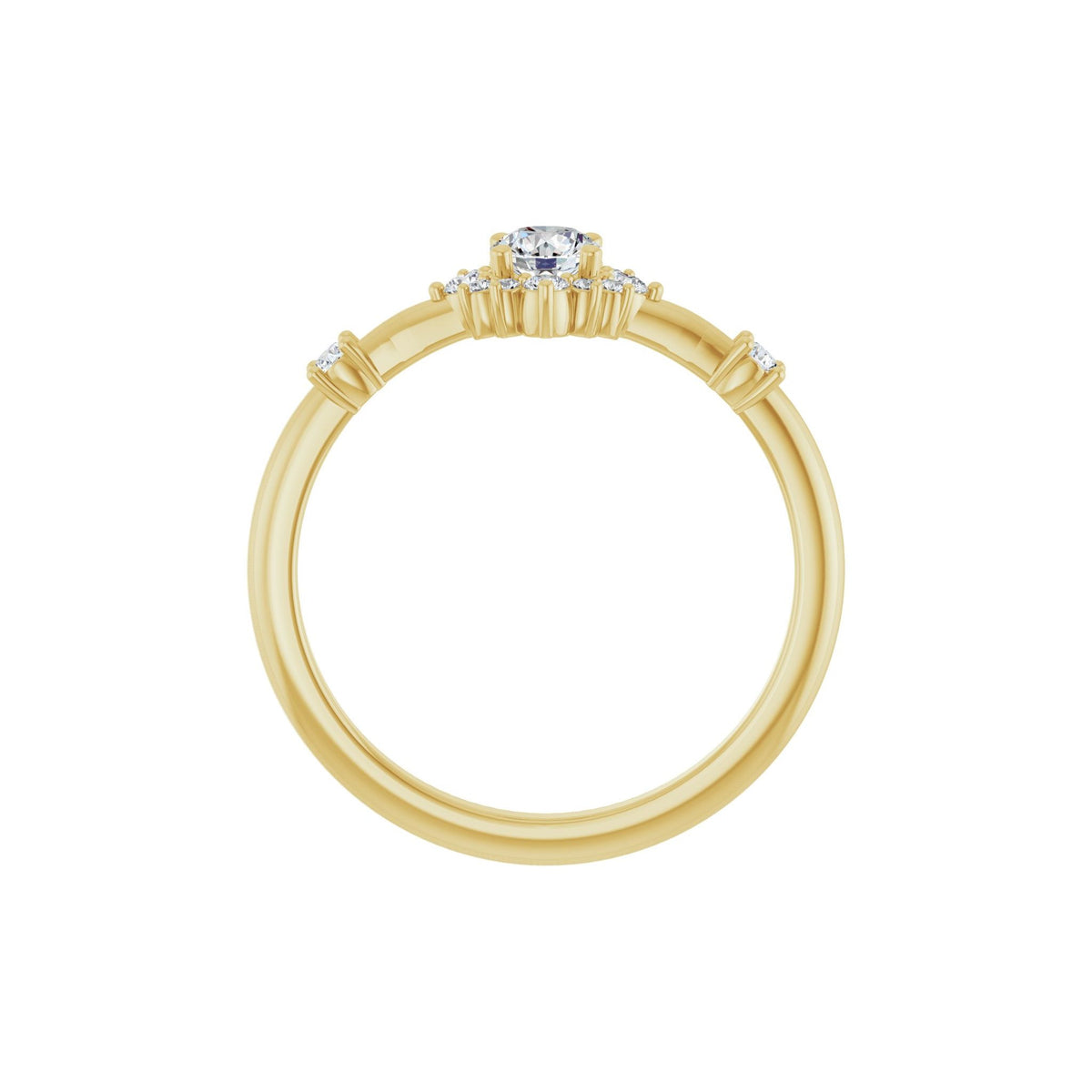 Diamond Halo-Style Ring in 14K Gold - 14K Yellow Gold