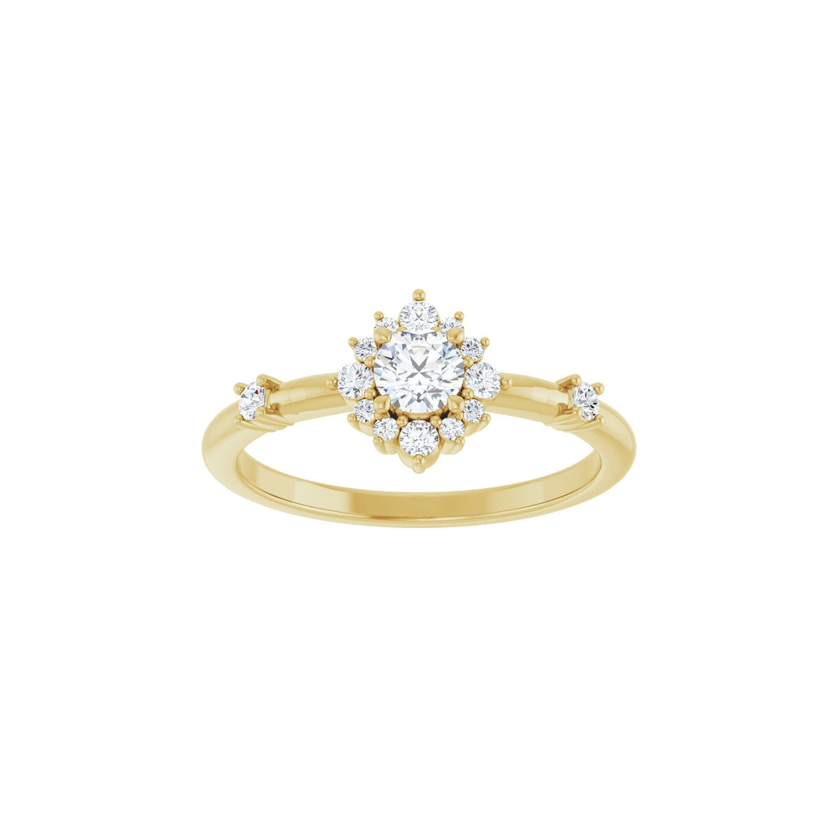 Diamond Halo-Style Ring in 14K Gold - 14K Yellow Gold