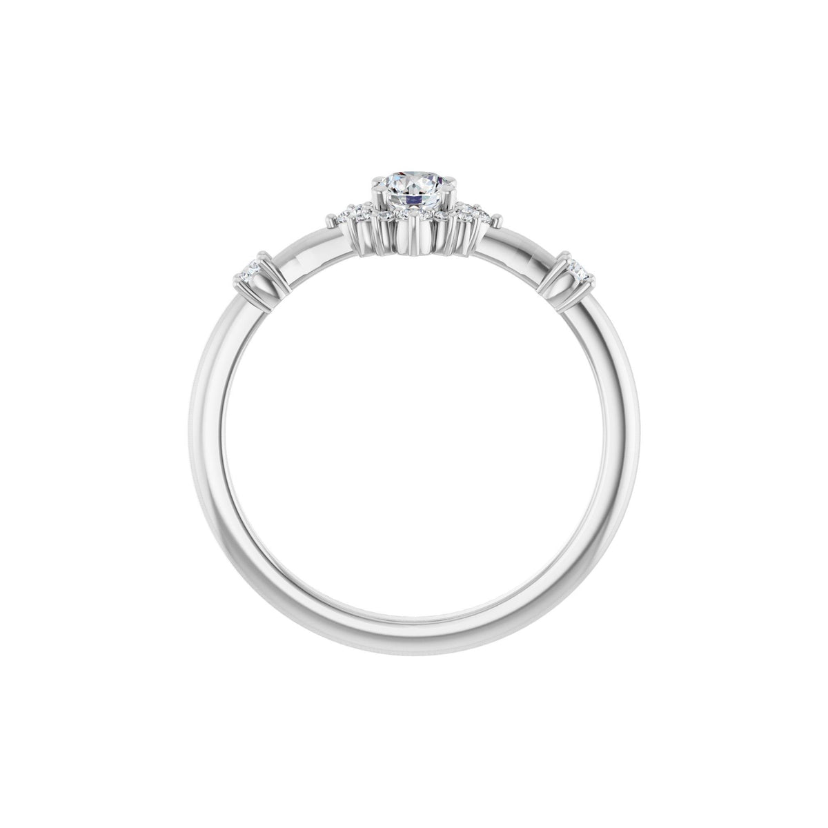 Diamond Halo-Style Ring in 14K Gold - 14K White Gold