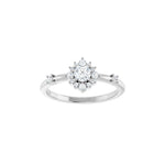 Diamond Halo-Style Ring in 14K Gold - 14K White Gold