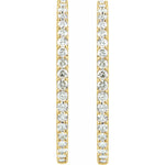 Diamond Inside-Outside Hoop Earrings in 14K Gold, Round Diamonds - 14K Yellow Gold