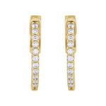 Diamond Inside-Outside Hoop Earrings in 14K Gold, Round Diamonds - 14K Yellow Gold