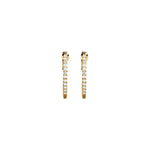 Diamond Inside-Outside Hoop Earrings in 14K Gold, Round Diamonds - 14K Yellow Gold