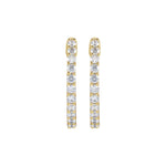 Diamond Inside-Outside Hoop Earrings in 14K Gold - 14K Yellow Gold