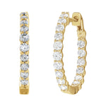 Diamond Inside-Outside Hoop Earrings in 14K Gold - 14K Yellow Gold