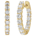 Diamond Inside-Outside Hoop Earrings in 14K Gold - 14K Yellow Gold