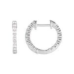 Diamond Inside-Outside Hoop Earrings in 14K Gold - 14K White Gold