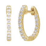 Diamond Inside-Outside Hoop Earrings in 14K Gold - 14K Yellow Gold