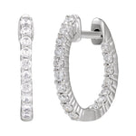 Diamond Inside-Outside Hoop Earrings in 14K Gold - 14K White Gold