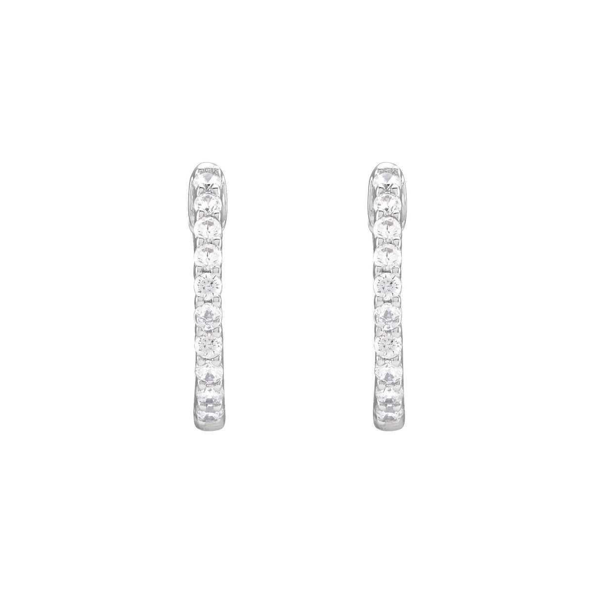 Diamond Inside-Outside Hoop Earrings in 14K Gold - 14K White Gold