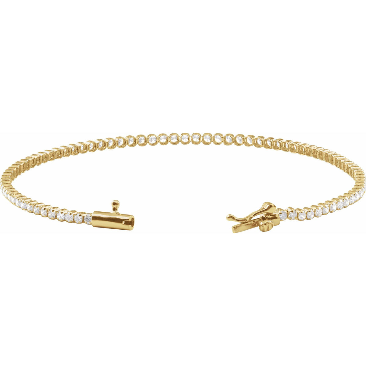 Diamond Lightweight Line Tennis Bracelet in 14K Gold - 14K Yellow Gold