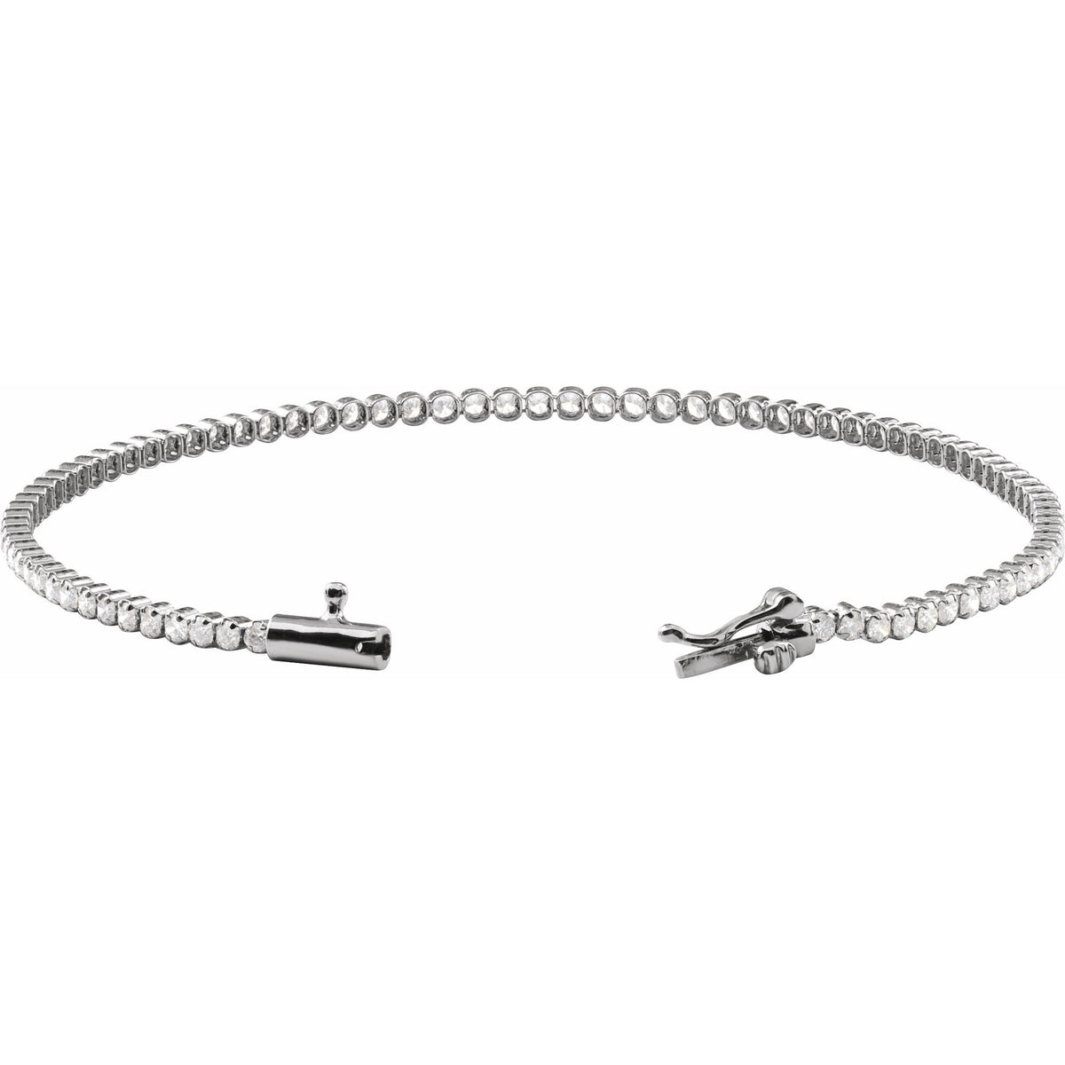 Diamond Lightweight Line Tennis Bracelet in 14K Gold - 14K White Gold