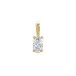 Diamond Lightweight Oval 4-Prong Solitaire Pendant in 14K Gold - 14K Yellow Gold