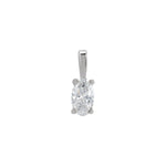 Diamond Lightweight Oval 4-Prong Solitaire Pendant in 14K Gold - 14K White Gold