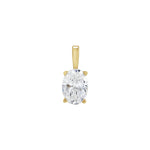 Diamond Lightweight Oval 4-Prong Solitaire Pendant in 14K Gold - 14K Yellow Gold