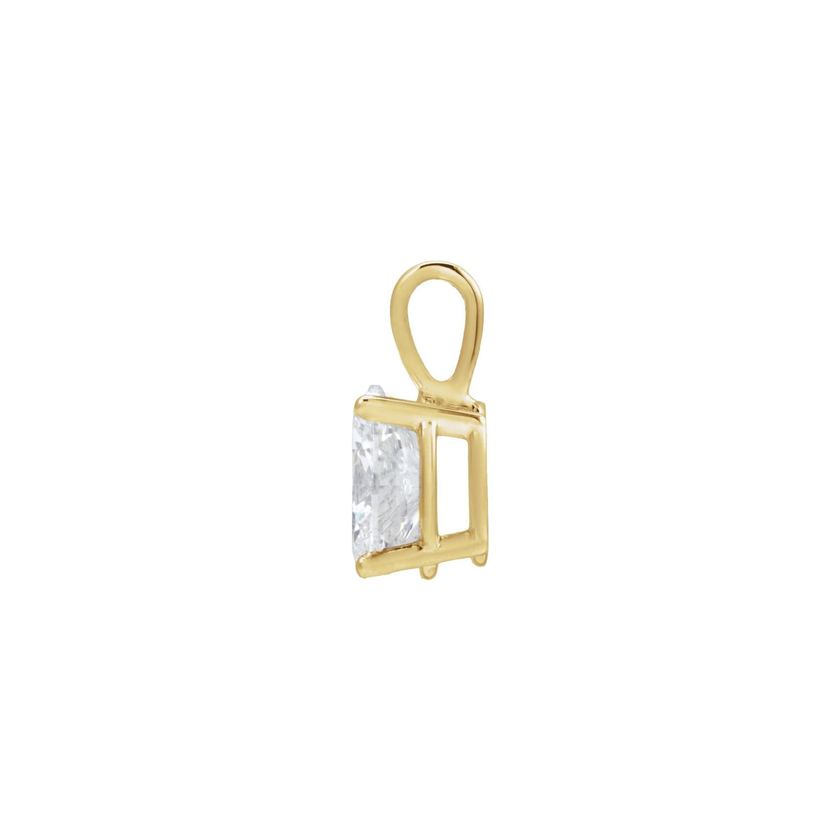 Diamond Lightweight Oval 4-Prong Solitaire Pendant in 14K Gold - 14K Yellow Gold
