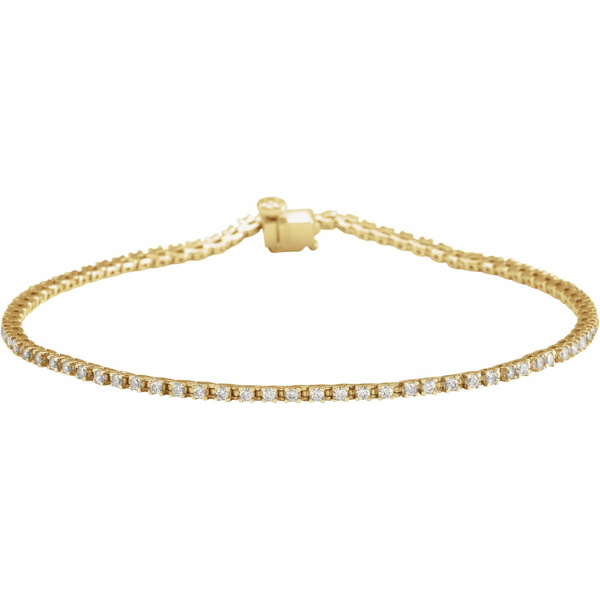 Diamond Line Tennis Bracelet in 14K Gold, 1 to 10 CT TW - 14K Yellow Gold