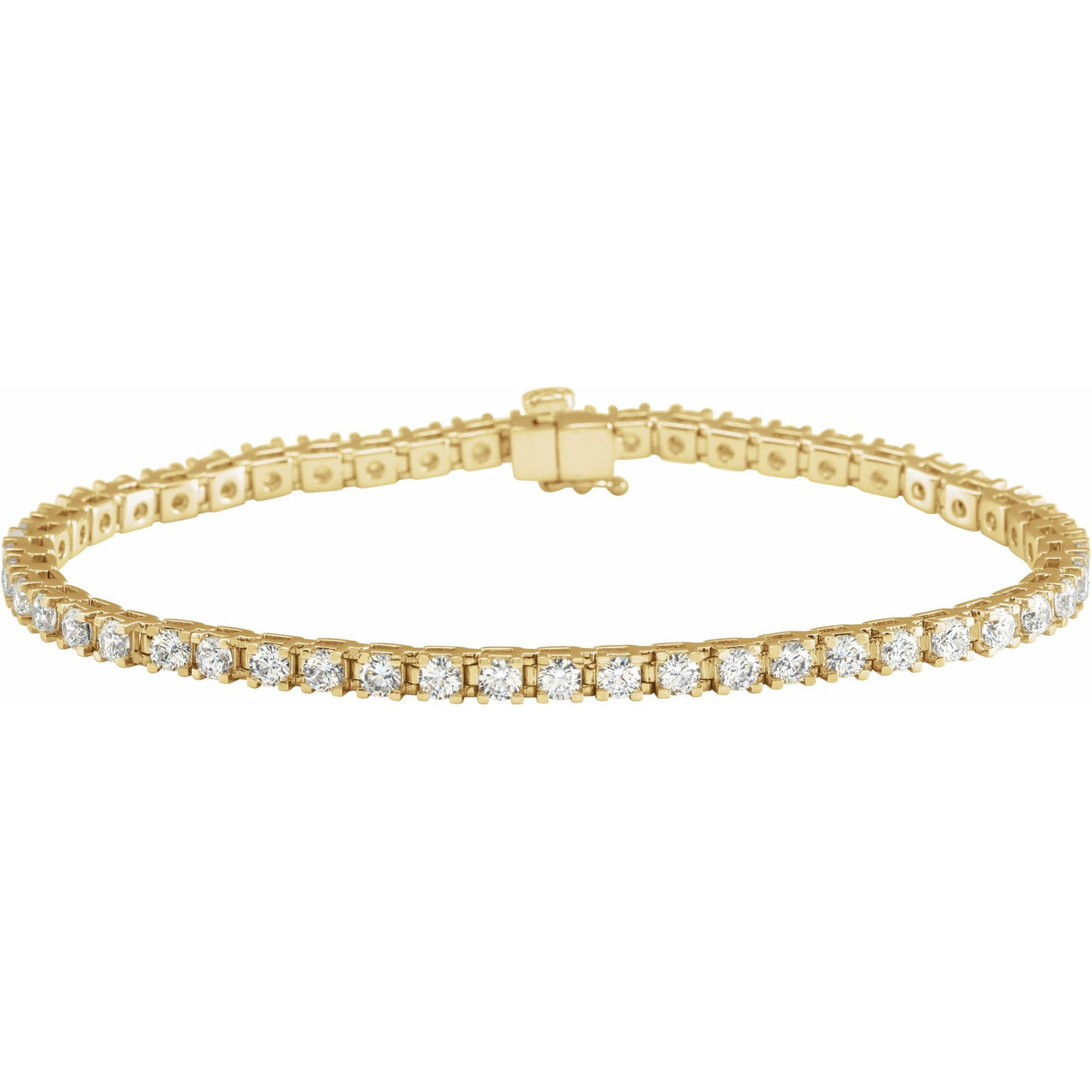 Diamond Line Tennis Bracelet in 14K Gold, 1 to 10 CT TW - 14K Yellow Gold