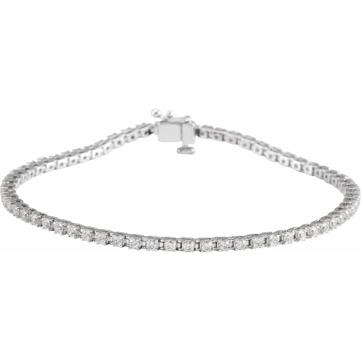 Diamond Line Tennis Bracelet in 14K Gold, 1 to 10 CT TW - 14K White Gold