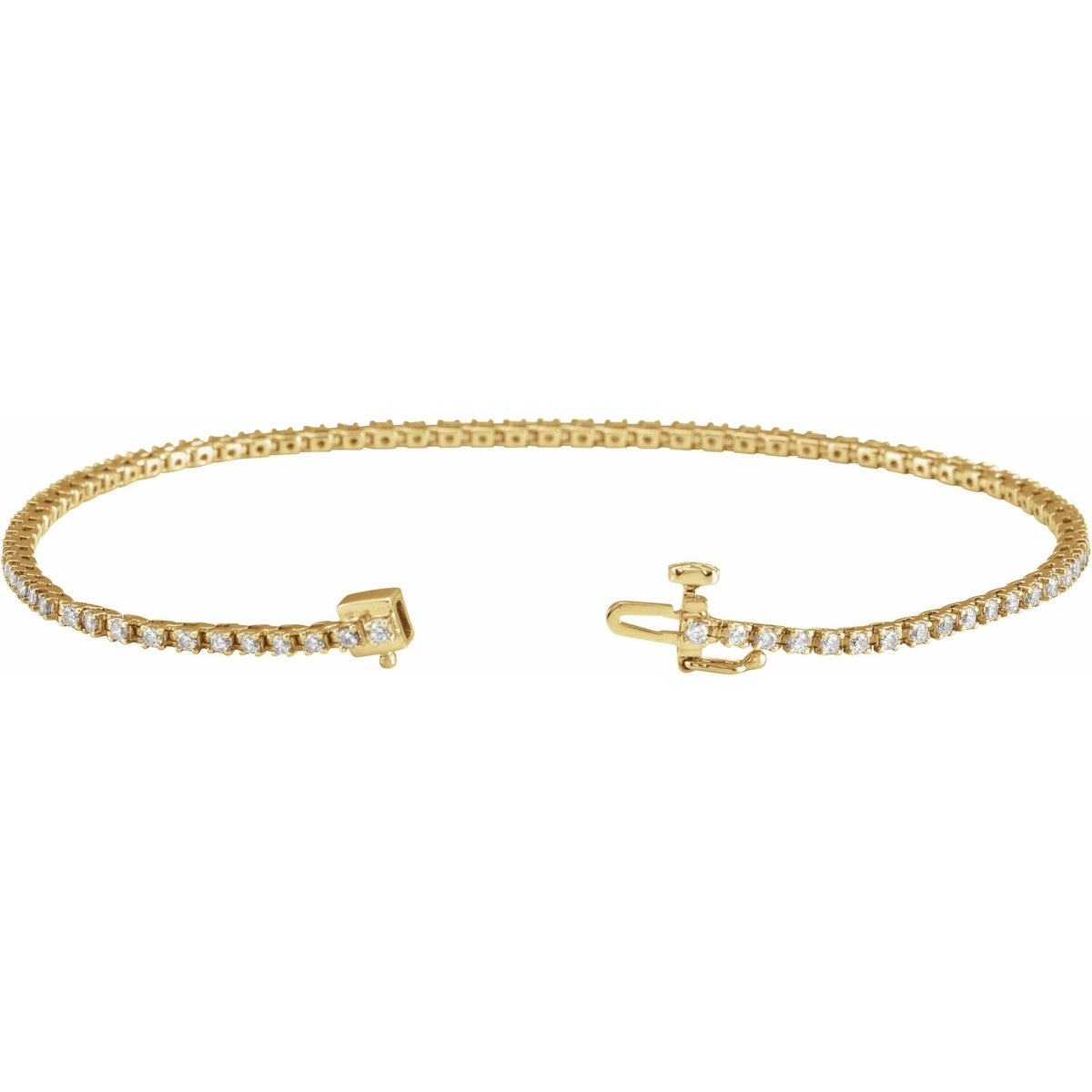 Diamond Line Tennis Bracelet in 14K Gold, 1 to 10 CT TW - 14K Yellow Gold