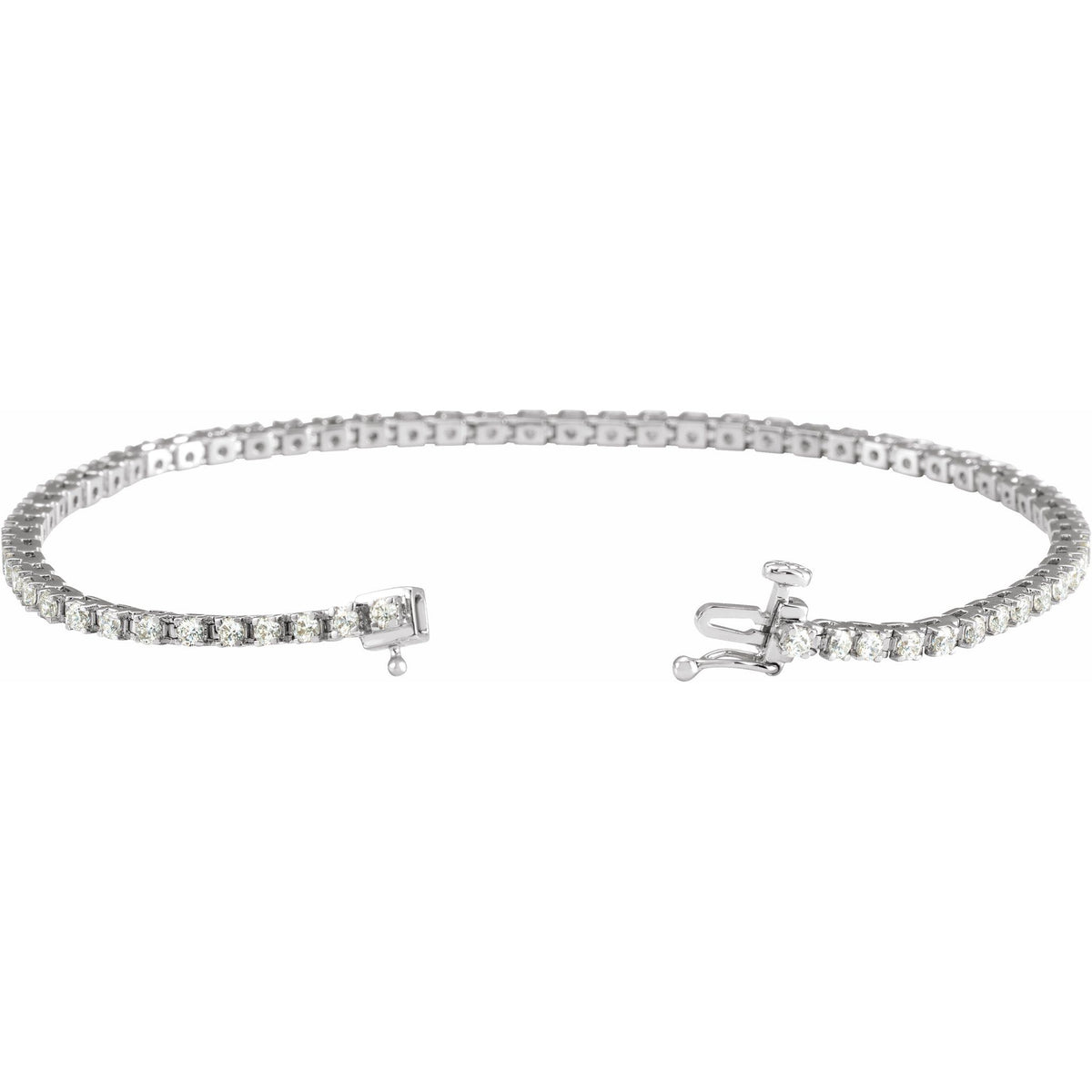 Diamond Line Tennis Bracelet in 14K Gold, 1 to 10 CT TW - 14K White Gold