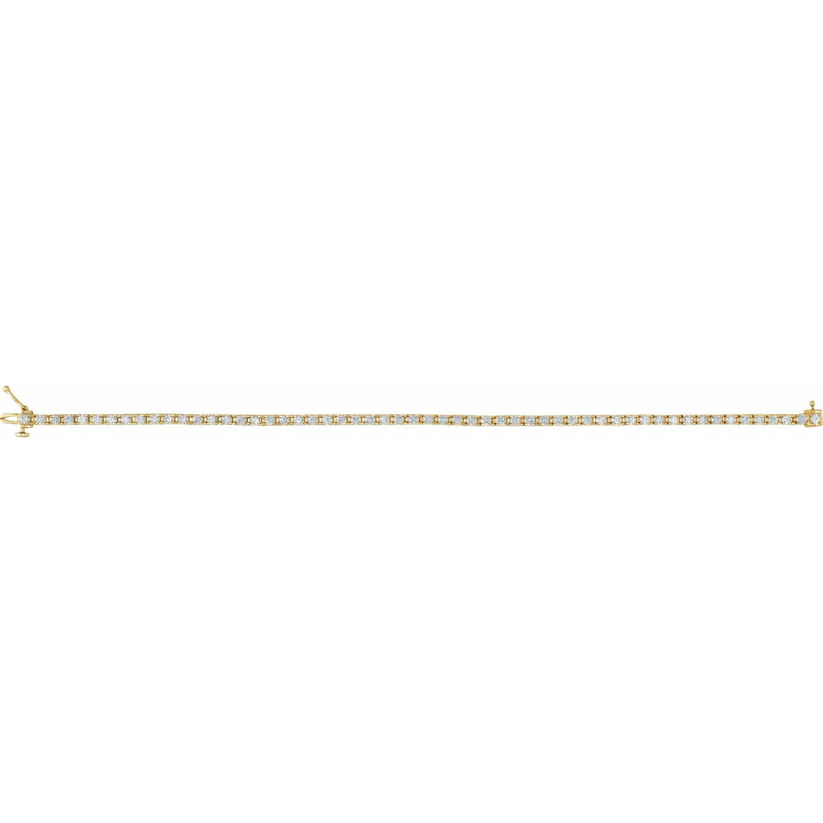 Diamond Line Tennis Bracelet in 14K Gold, 1 to 10 CT TW - 14K Yellow Gold