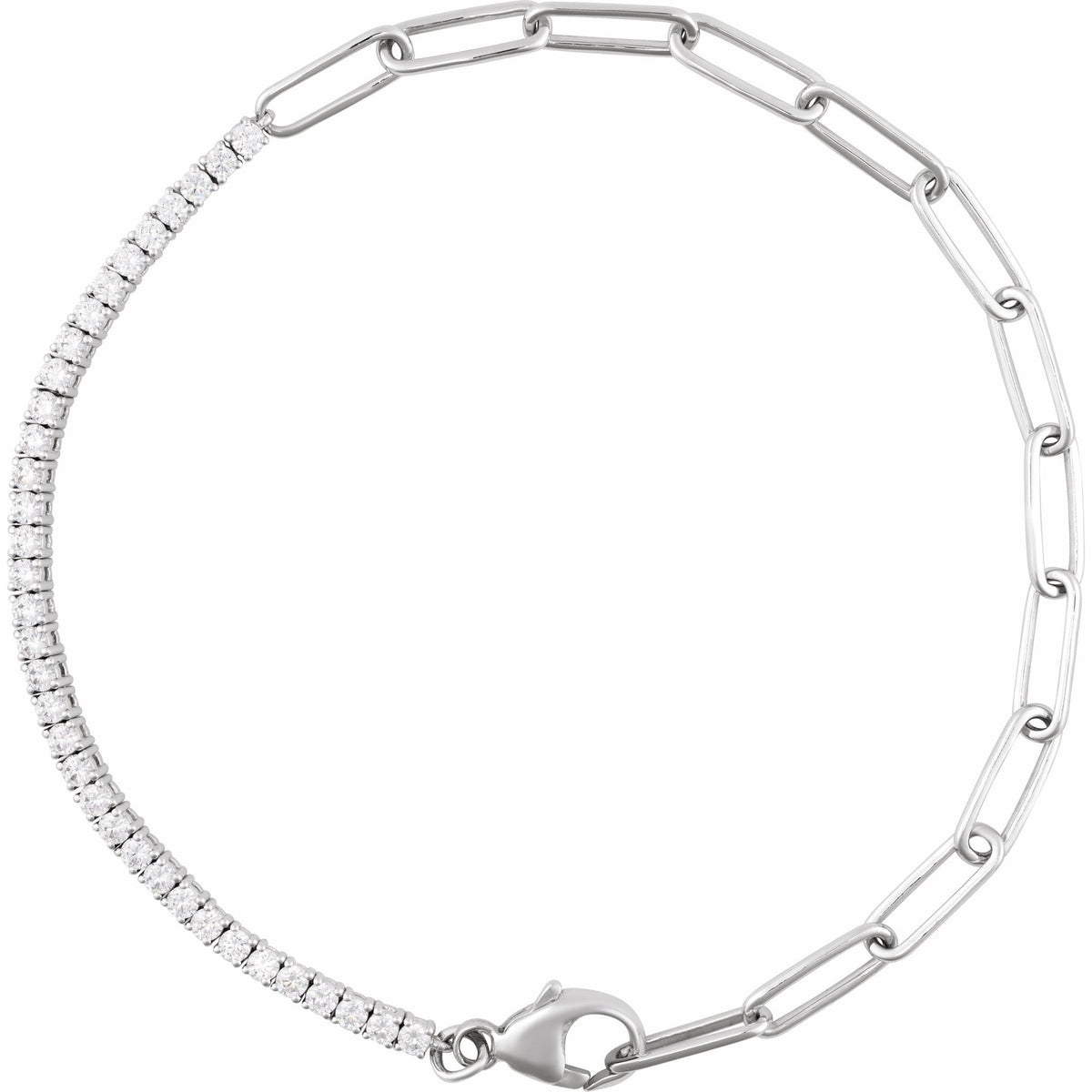 Diamond Line Tennis Bracelet in 14K Gold, 1 CT TW - 14K White Gold