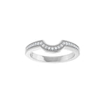 Diamond Milgrain Edge Accented Contour Band in 14K Gold - 14K White Gold
