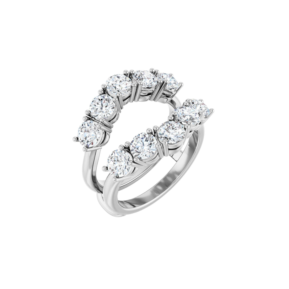 Diamond Ring Guard in 14K Gold, 1 1/5 to 2 1/2 CT TW - 14K White Gold