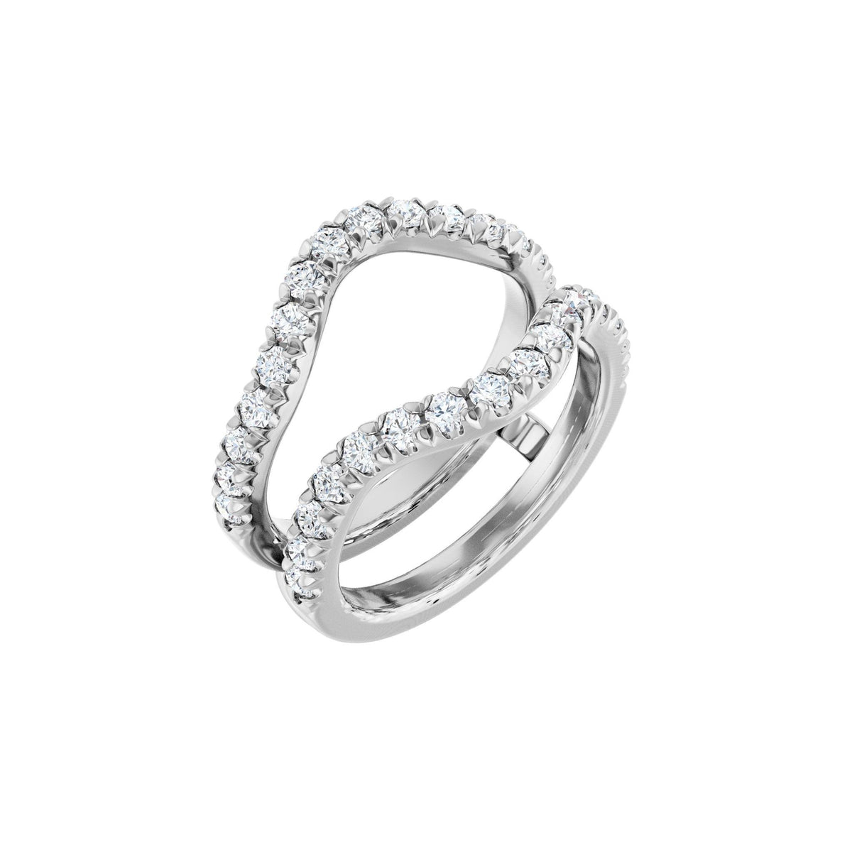 Diamond Ring Guard in 14K Gold, 1/2 to 1 1/2 CT TW - 14K White Gold