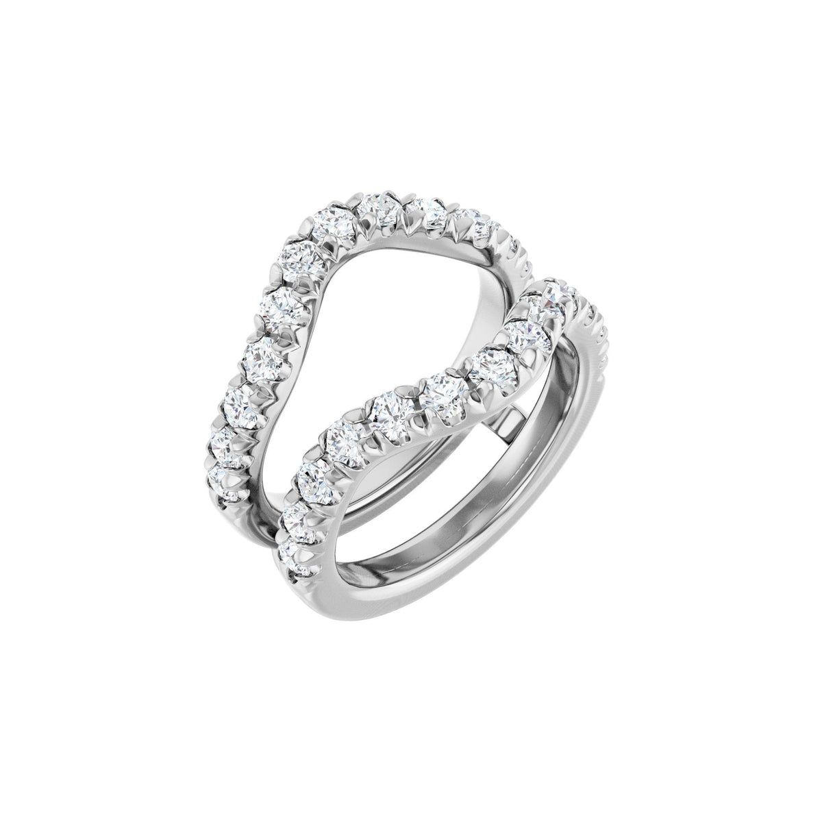 Diamond Ring Guard in 14K Gold, 1/2 to 1 1/2 CT TW - 14K White Gold