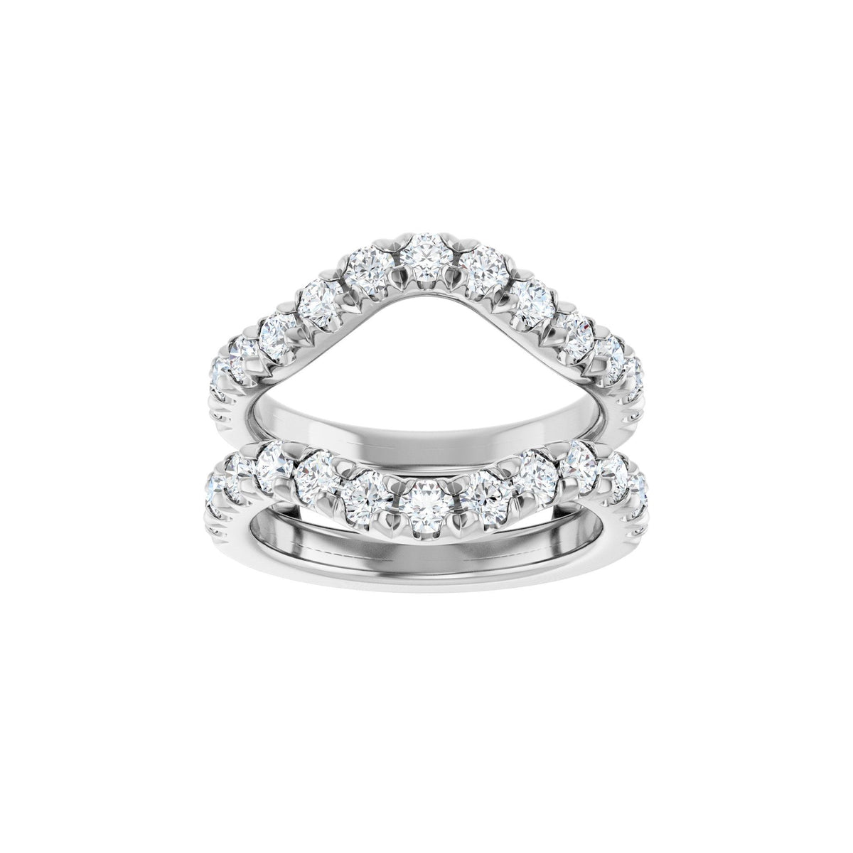 Diamond Ring Guard in 14K Gold, 1/2 to 1 1/2 CT TW - 14K White Gold