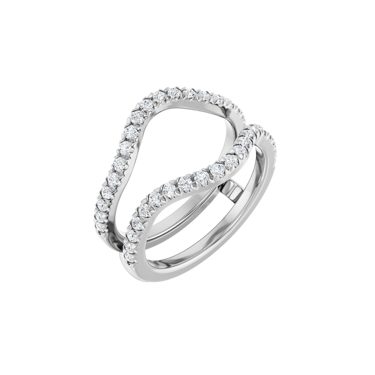 Diamond Ring Guard in 14K Gold, 1/2 to 1 1/2 CT TW - 14K White Gold