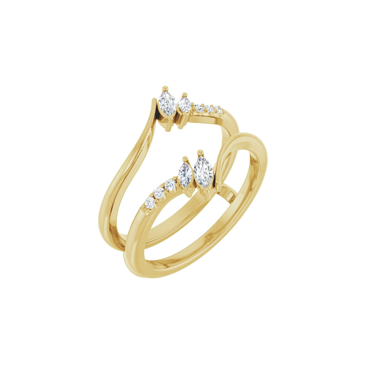 Diamond Ring Guard in 14K Gold, 1/4 CT TW - 14K Yellow Gold