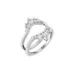 Diamond Ring Guard in 14K Gold, 5/8 CT TW, 4 x 3mm Stones - 14K White Gold